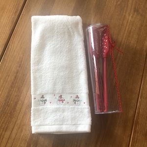 Farberware Holiday Spatulas and Snowman Towel NWOT